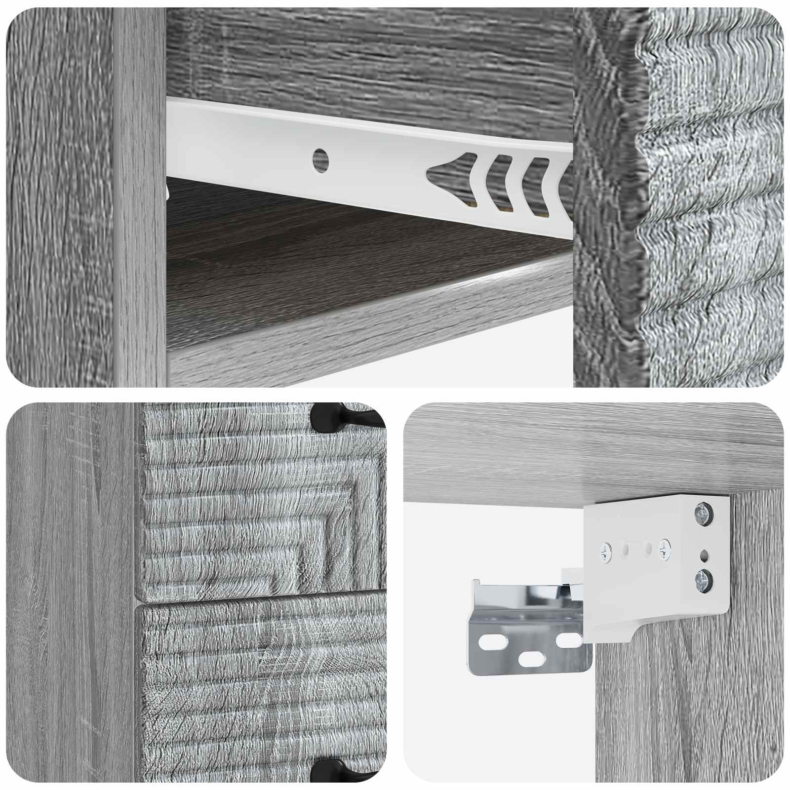 Væghængt Natbord 2 pcs Grå sonoma-eg 34,5 x 33 x 40 cm