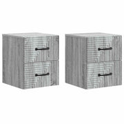 Væghængt Natbord 2 pcs Grå sonoma-eg 34,5 x 33 x 40 cm