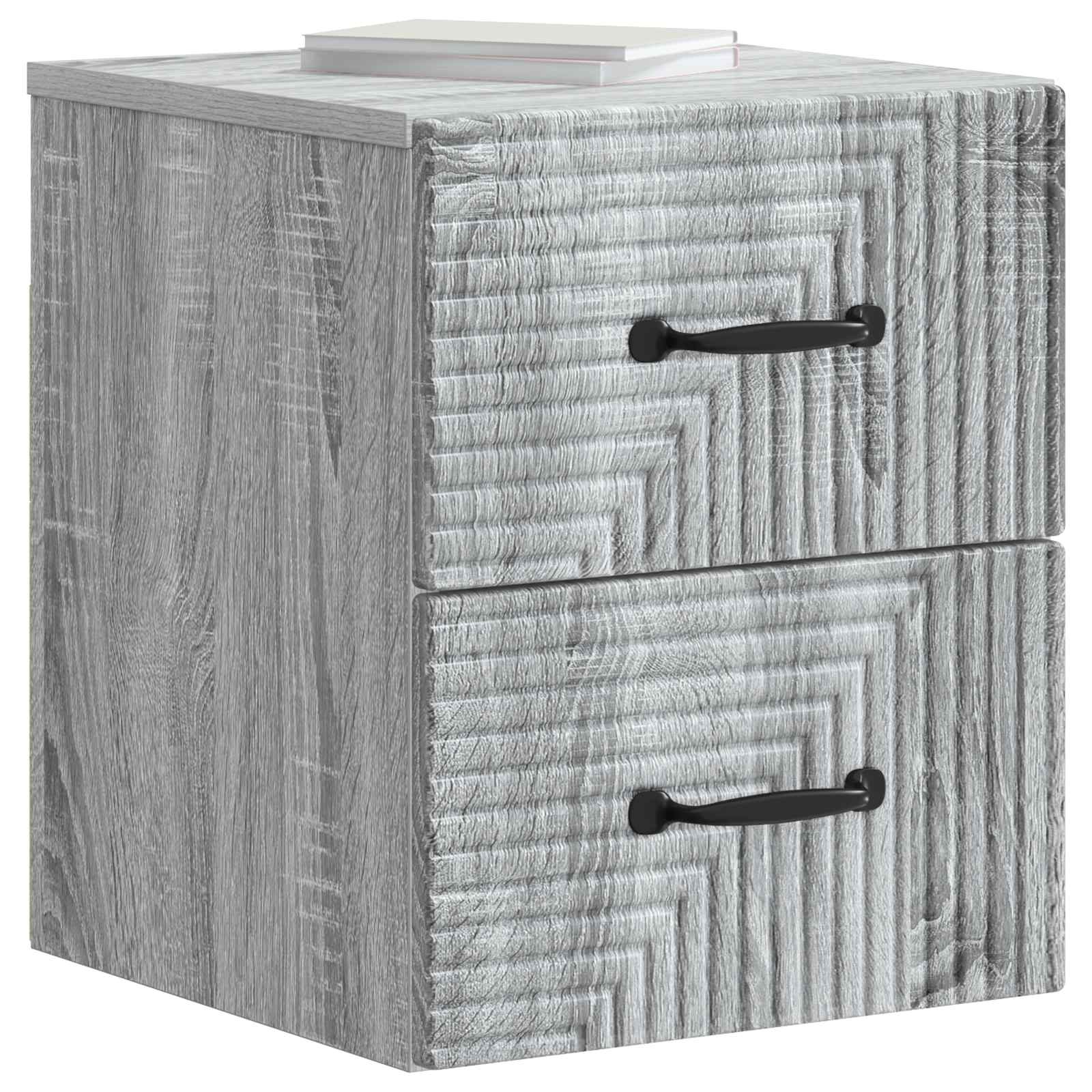 Væghængt Natbord 2 pcs Grå sonoma-eg 34,5 x 33 x 40 cm