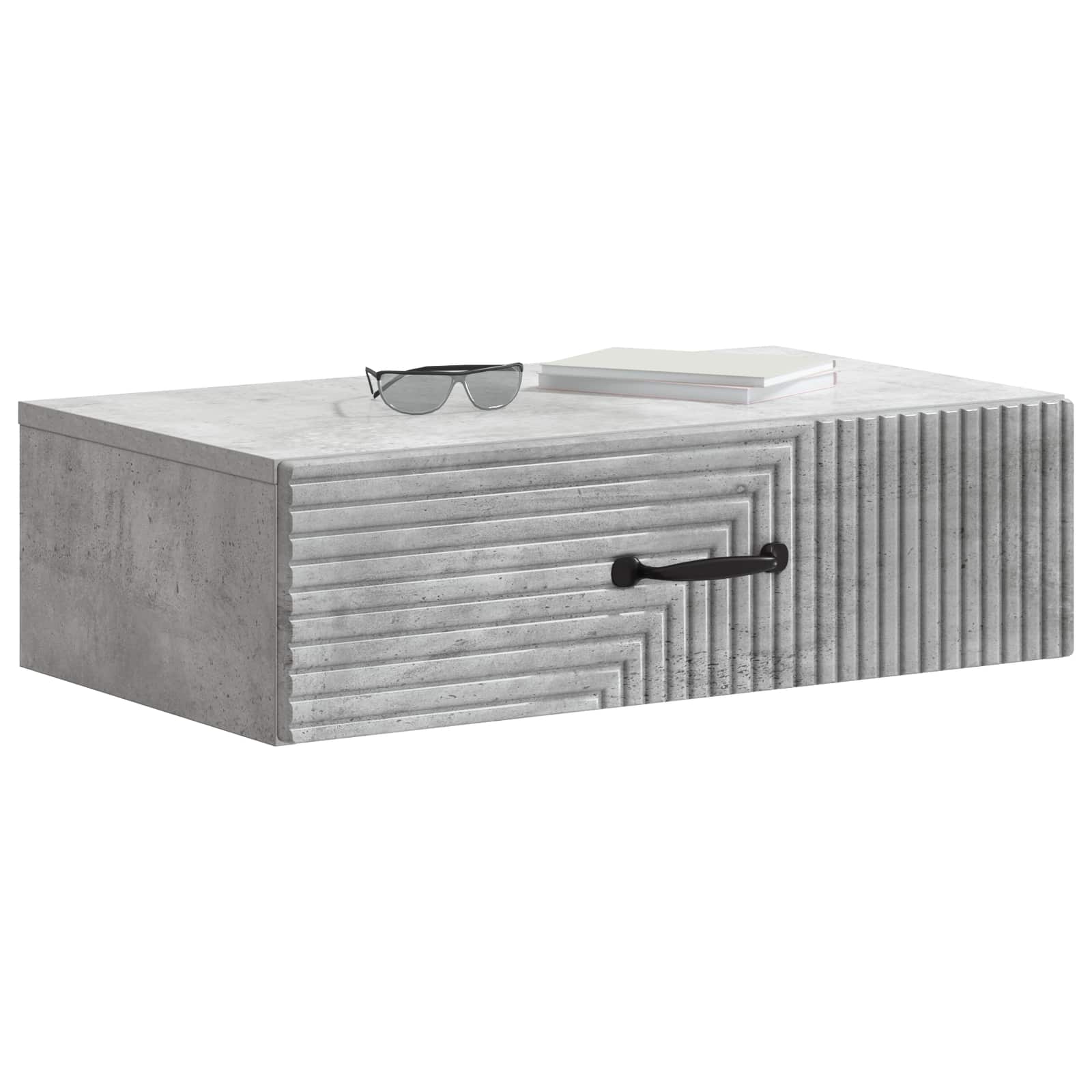 Væghængt Sideskab Betongrå 59 x 34,5 x 17 cm Konstrueret træ