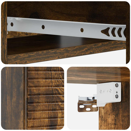 Væghængt Sideskab 59 x 34,5 x 17 cm Konstrueret træ Røget eg