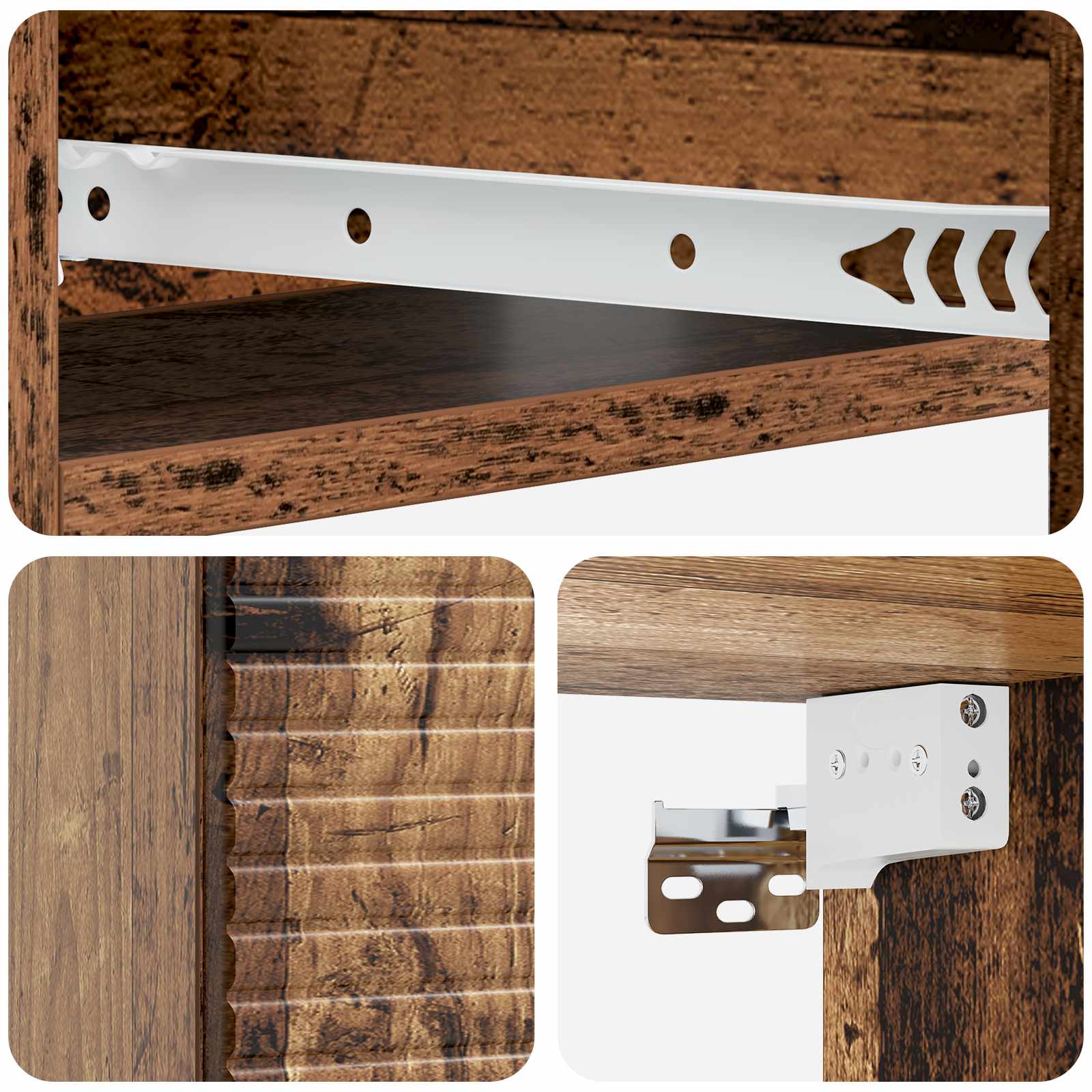 Væghængt Sideskab Gammelt træ 59 x 34,5 x 17 cm Konstrueret træ