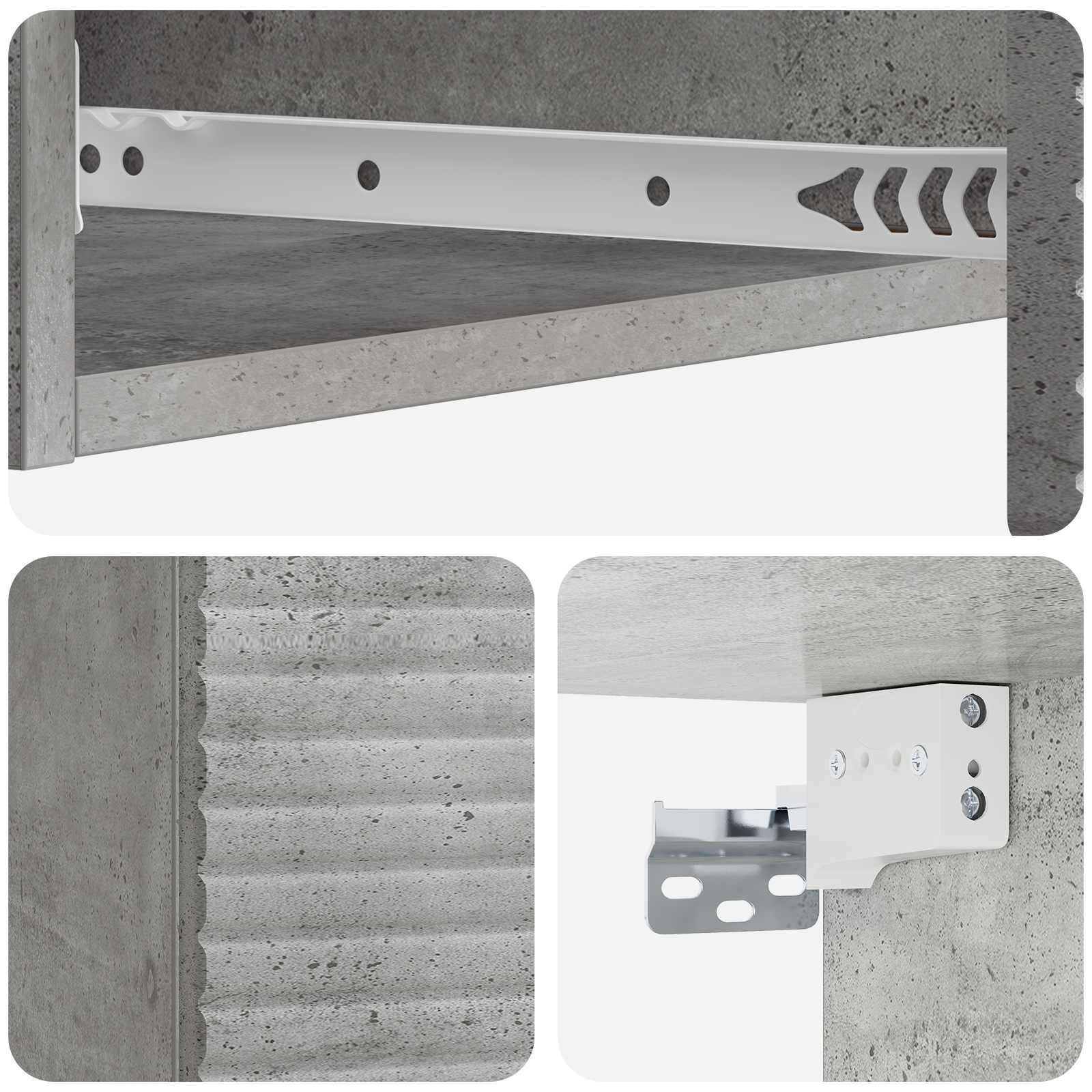Væghængt Sideskab Betongrå 87,5 x 34,5 x 17 cm Konstrueret træ