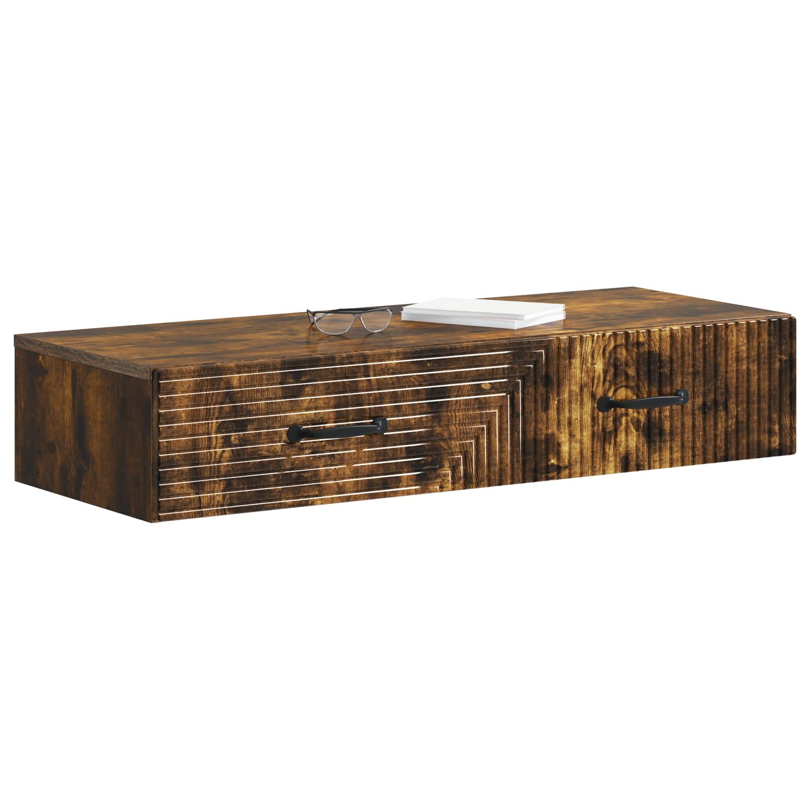 Væghængt Sideskab Røget eg 87,5 x 34,5 x 17 cm Konstrueret træ