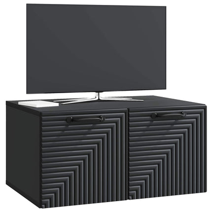 Væghængt TV-skab Sort 59,5 x 41 x 30 cm Konstrueret træ