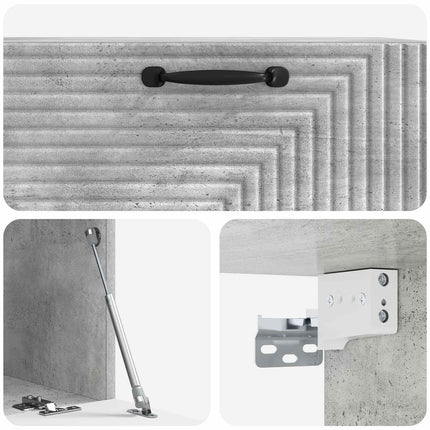 Væghængt TV-skab Betongrå 78,5 x 41 x 30 cm Konstrueret træ