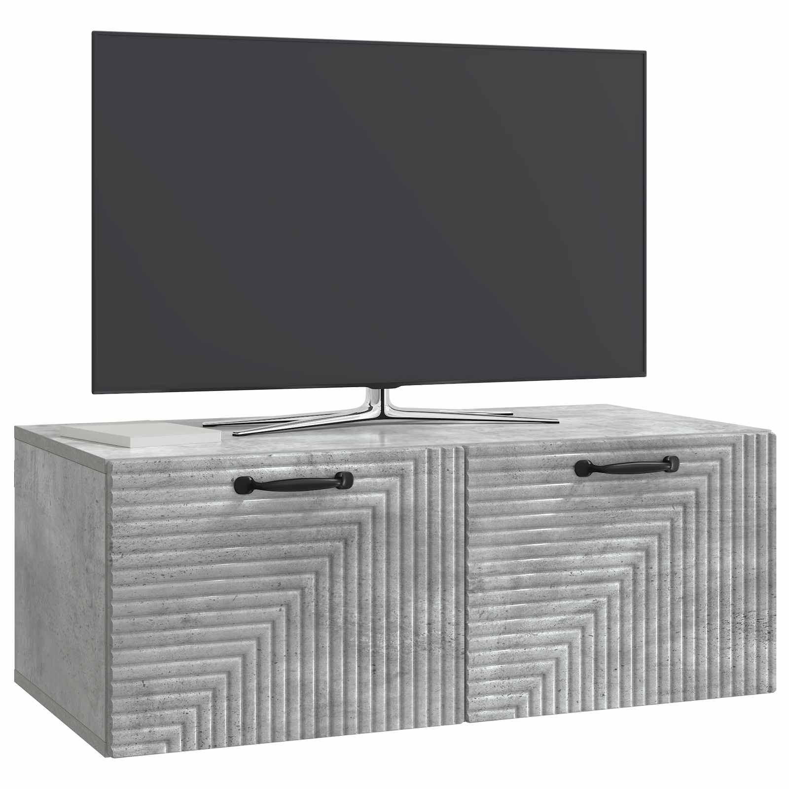 Væghængt TV-skab Betongrå 78,5 x 41 x 30 cm Konstrueret træ