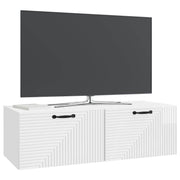 Væghængt TV-skab Hvid højglans 98 x 41 x 30 cm Konstrueret træ