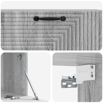 Væghængt TV-skab 98 x 41 x 30 cm Grå sonoma-eg Konstrueret træ