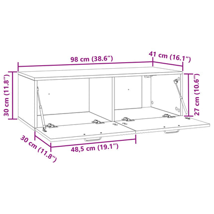 Væghængt TV-skab Gammelt træ 98 x 41 x 30 cm Konstrueret træ
