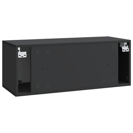 Væghængt TV-skab Sort 78,5 x 31 x 30 cm Konstrueret træ