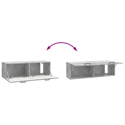Væghængt TV-skab Betongrå 98 x 31 x 30 cm Konstrueret træ