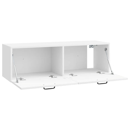 Væghængt TV-skab Hvid højglans 98 x 31 x 30 cm Konstrueret træ