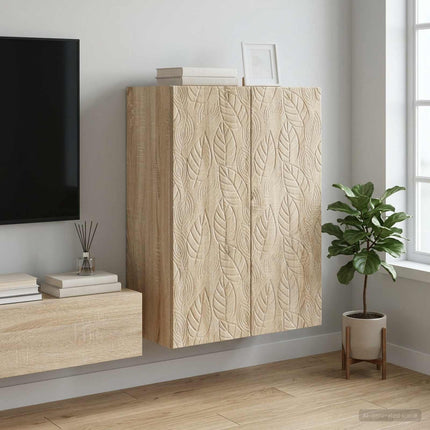 Vægmonteret skab Sonoma-eg 66 x 34,5 x 90 cm Konstrueret træ