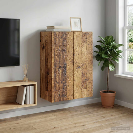 Vægmonteret skab Gammelt træ 66 x 34,5 x 90 cm Konstrueret træ