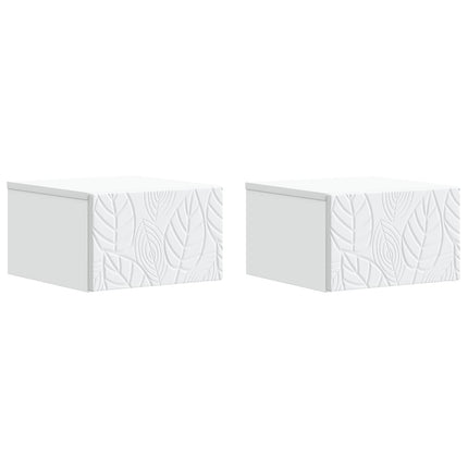 Væghængt Sideskab 2 pcs Hvid 34,5 x 33 x 20 cm Konstrueret træ
