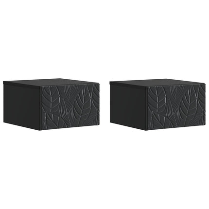 Væghængt Sideskab 2 pcs Sort 34,5 x 33 x 20 cm Konstrueret træ