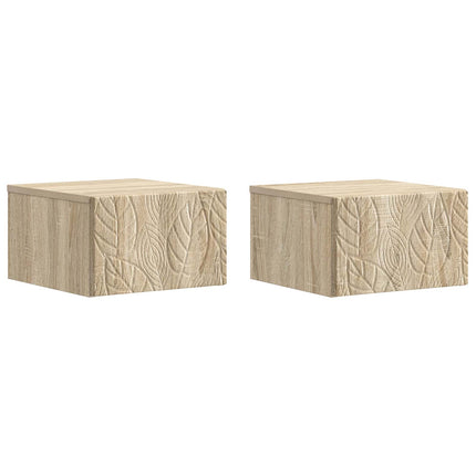 Væghængt Sideskab 2 pcs Sonoma-eg 34,5 x 33 x 20 cm