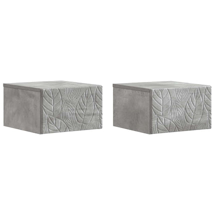 Væghængt Sideskab 2 pcs Betongrå 34,5 x 33 x 20 cm