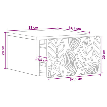 Væghængt Sideskab 2 pcs Gammelt træ 34,5 x 33 x 20 cm