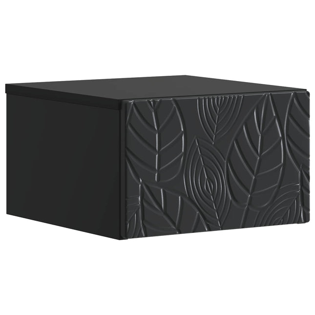 Væghængt Natbord 2 pcs Sort 49 x 34,5 x 20 cm Konstrueret træ