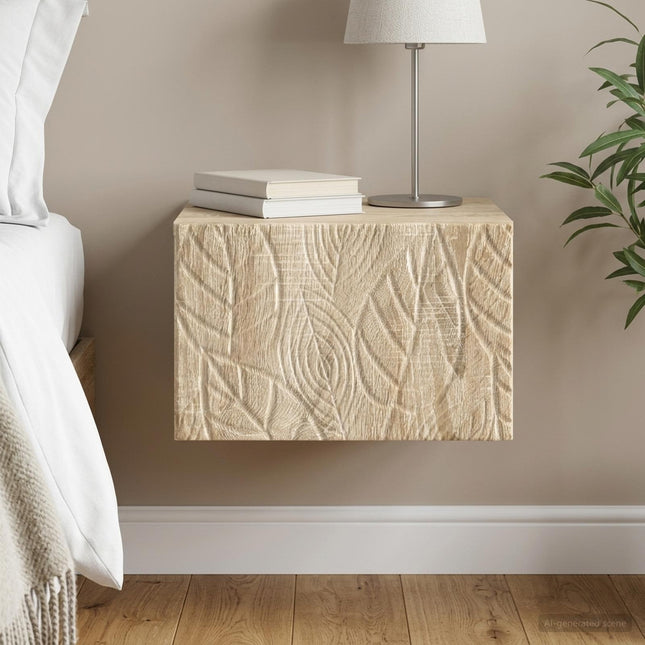 Væghængt Natbord Sonoma-eg 49 x 34,5 x 20 cm Konstrueret træ