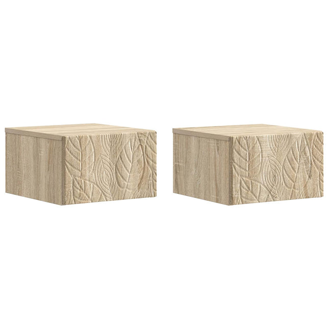 Væghængt Natbord 2 pcs Sonoma-eg 49 x 34,5 x 20 cm