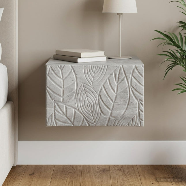 Væghængt Natbord Betongrå 49 x 34,5 x 20 cm Konstrueret træ