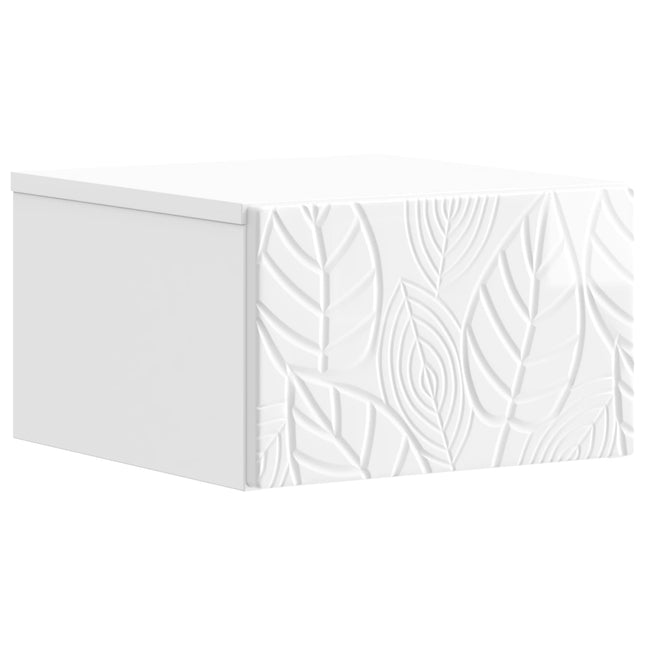Væghængt Natbord 2 pcs Hvid højglans 49 x 34,5 x 20 cm