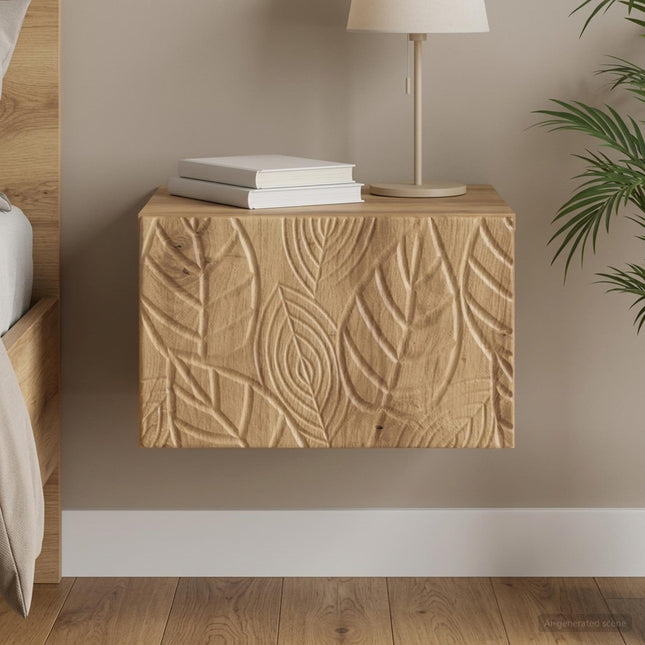 Væghængt Natbord Artisan-eg 49 x 34,5 x 20 cm Konstrueret træ