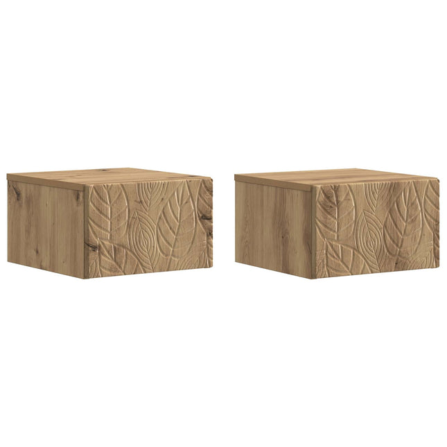 Væghængt Natbord 2 pcs Artisan-eg 49 x 34,5 x 20 cm