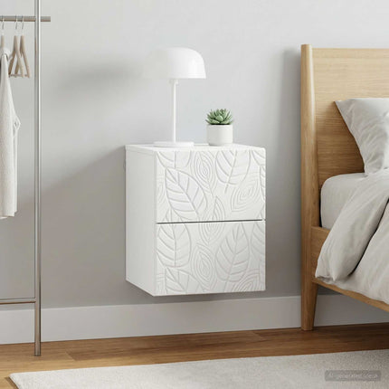 Væghængt Natbord 2 pcs Hvid 34,5 x 33 x 40 cm Konstrueret træ