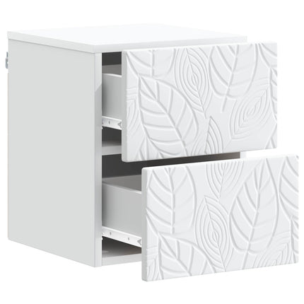 Væghængt Natbord 2 pcs Hvid 34,5 x 33 x 40 cm Konstrueret træ