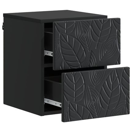Væghængt Natbord 2 pcs Sort 34,5 x 33 x 40 cm Konstrueret træ