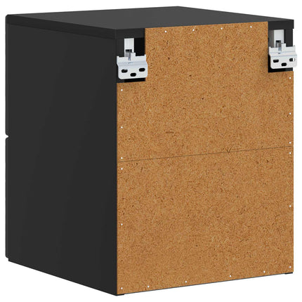 Væghængt Natbord 2 pcs Sort 34,5 x 33 x 40 cm Konstrueret træ