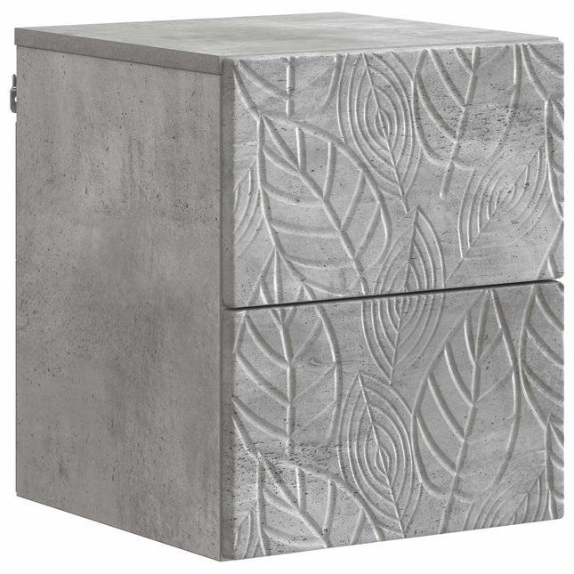 Væghængt Natbord 2 pcs Betongrå 34,5 x 33 x 40 cm