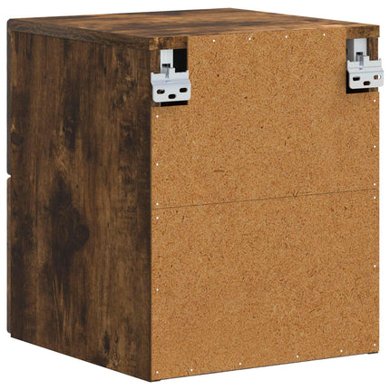 Væghængt Natbord Røget eg 34,5 x 33 x 40 cm Konstrueret træ
