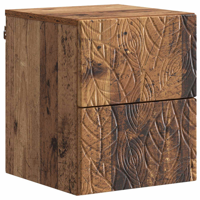 Væghængt Natbord 2 pcs Gammelt træ 34,5 x 33 x 40 cm