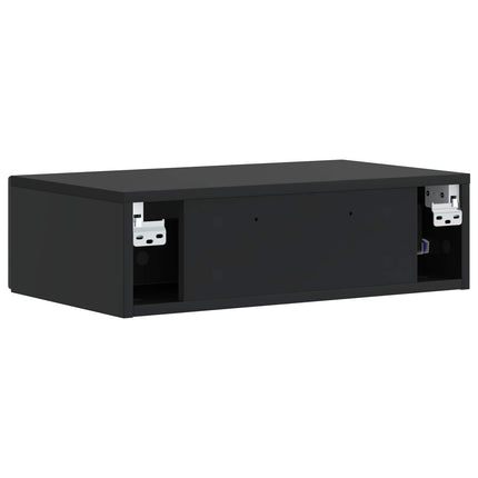Væghængt Sideskab 59 x 34,5 x 17 cm Konstrueret træ Sort