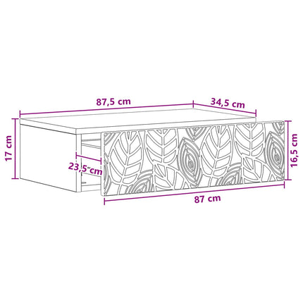 Væghængt Sideskab 87,5 x 34,5 x 17 cm Konstrueret træ