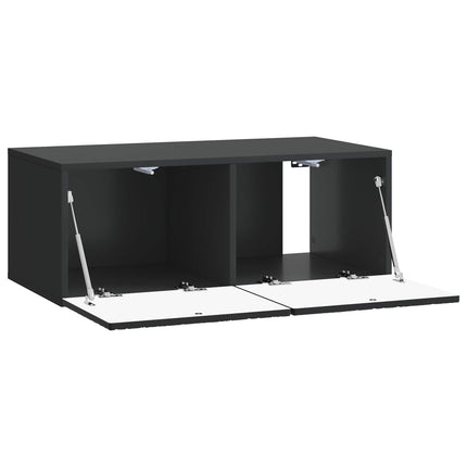 Væghængt TV-skab 78,5 x 41 x 30 cm Sort Konstrueret træ