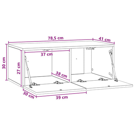 Væghængt TV-skab 78,5 x 41 x 30 cm Sonoma-eg Konstrueret træ