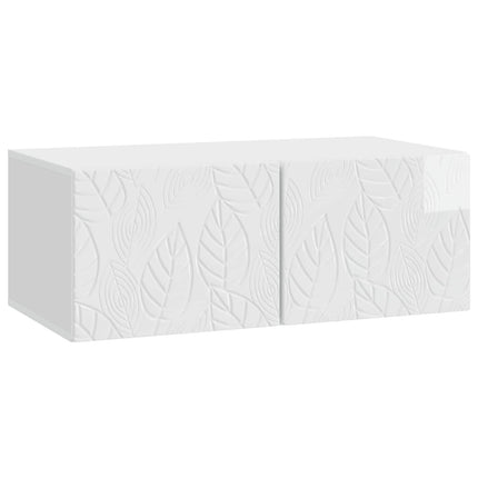 Væghængt TV-skab 78,5 x 41 x 30 cm Hvid højglans
