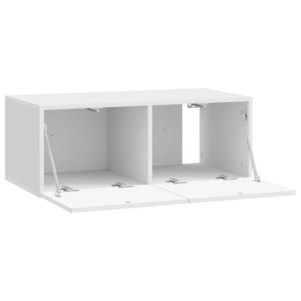 Væghængt TV-skab 78,5 x 41 x 30 cm Hvid højglans