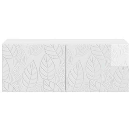 Væghængt TV-skab 78,5 x 41 x 30 cm Hvid højglans
