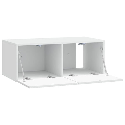 Væghængt TV-skab 98 x 41 x 30 cm Hvid Konstrueret træ