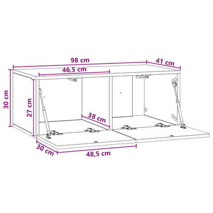 Væghængt TV-skab 98 x 41 x 30 cm Hvid Konstrueret træ