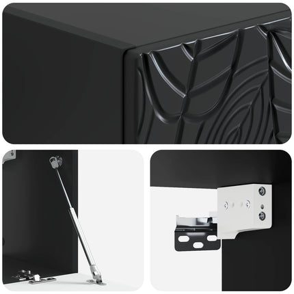 Væghængt TV-skab 98 x 41 x 30 cm Sort Konstrueret træ
