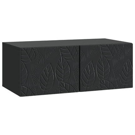 Væghængt TV-skab 98 x 41 x 30 cm Sort Konstrueret træ