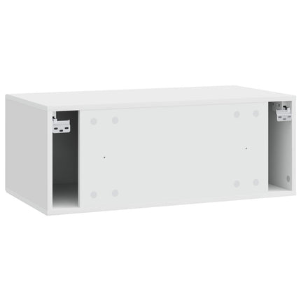 Væghængt TV-skab 98 x 41 x 30 cm Hvid højglans Konstrueret træ